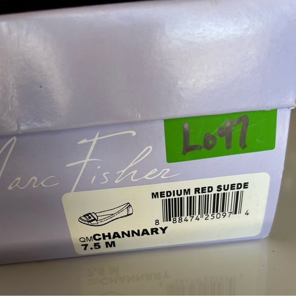 Mark Fisher Red Suede Flats, Buckle Flats NIB - Picture 8 of 8